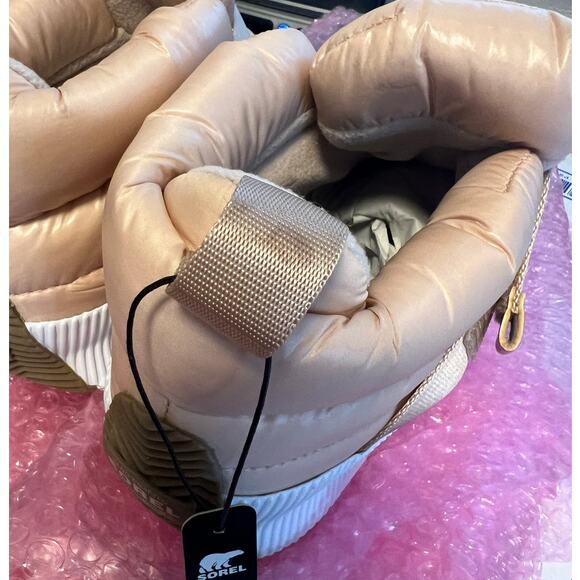 Sorel Size 8.5 Out N About Puffy Boot High Top Sneaker Waterproof Tan Blush NWT - Picture 13 of 13